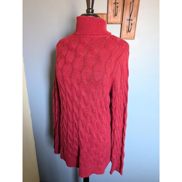 Vintage Red Turtleneck Sweater by Croft & Barrel, Cable Knit Sweater - Picture 1 of 10